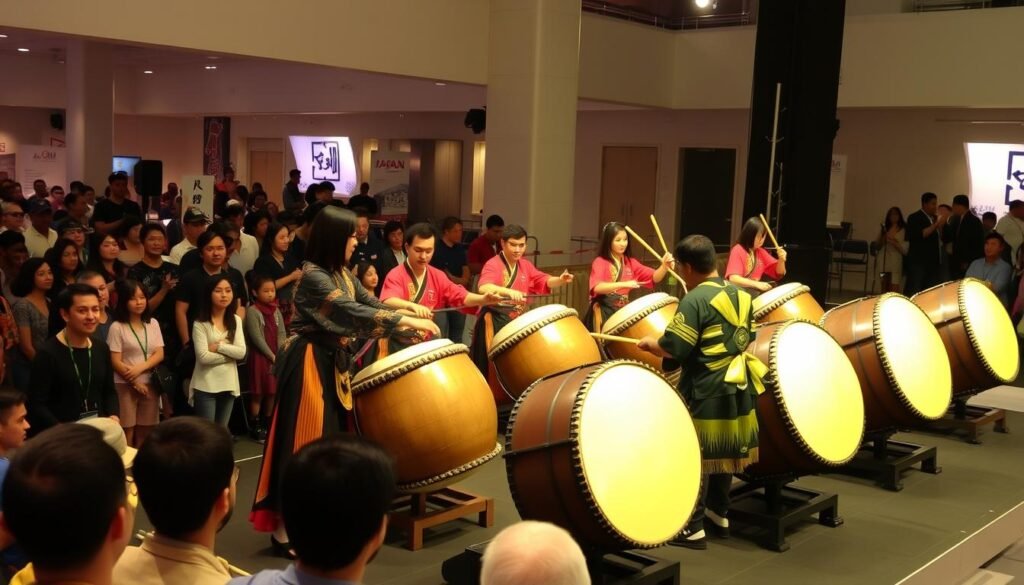 Apresentação de taiko (tambores japoneses) no Festival do Japão em São Paulo Apresentação de taiko (tambores japoneses) no Festival do Japão em São Paulo