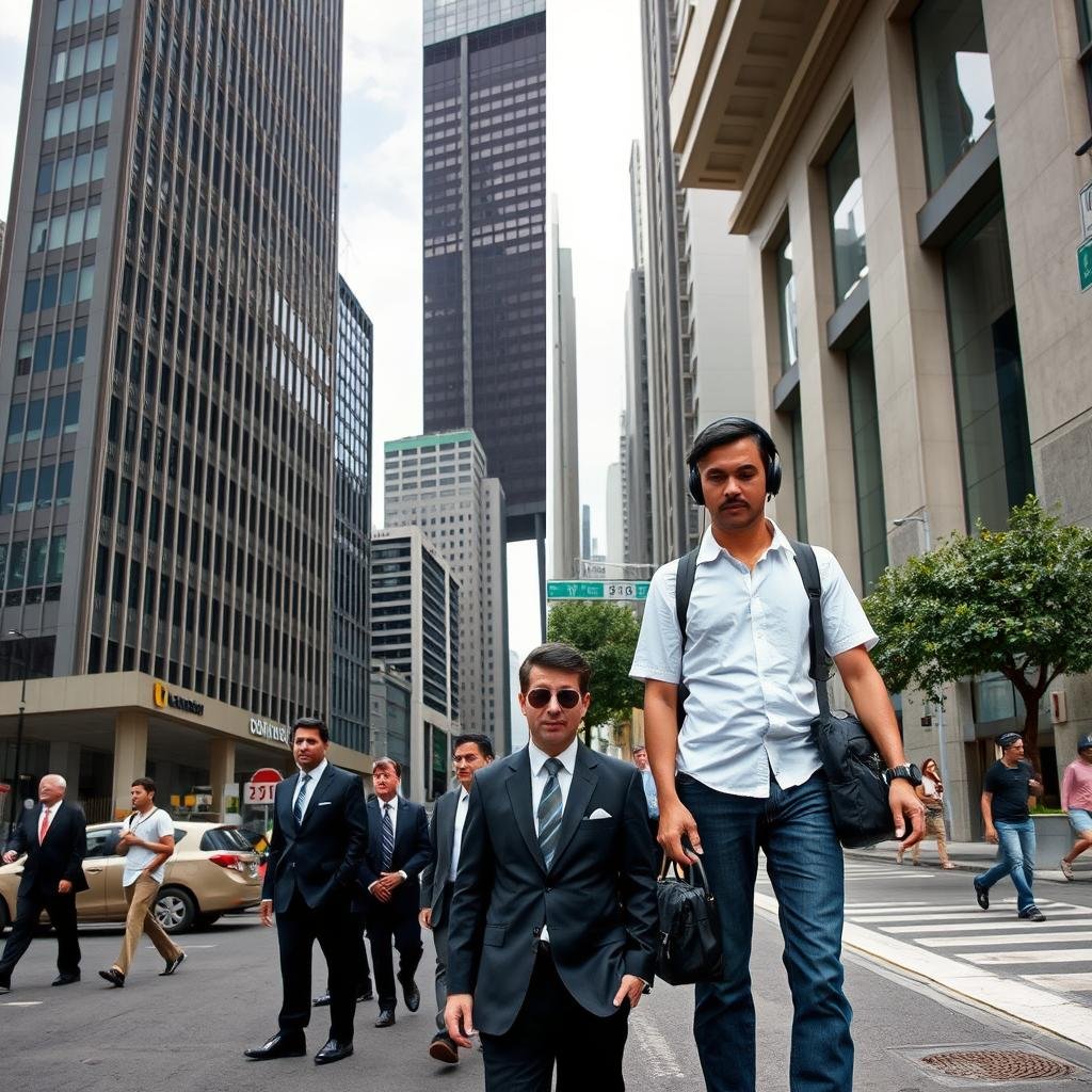 Contraste entre a formalidade corporativa e a informalidade nas ruas de São Paulo Contraste entre a formalidade corporativa e a informalidade nas ruas de São Paulo