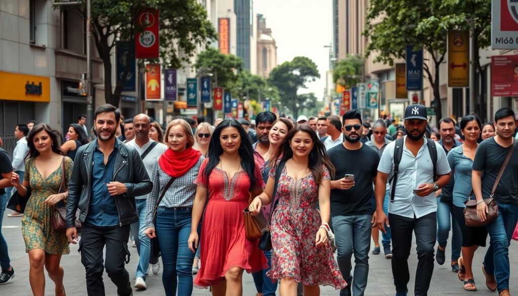 Diversidade de pessoas representando a identidade paulistana Diversidade de pessoas representando a identidade paulistana