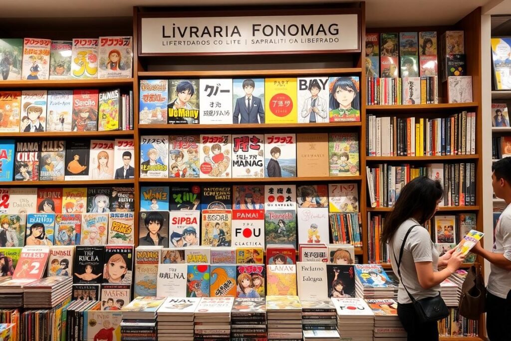 Exposição de mangás e livros japoneses na Livraria Fonomag na Liberdade Exposição de mangás e livros japoneses na Livraria Fonomag na Liberdade