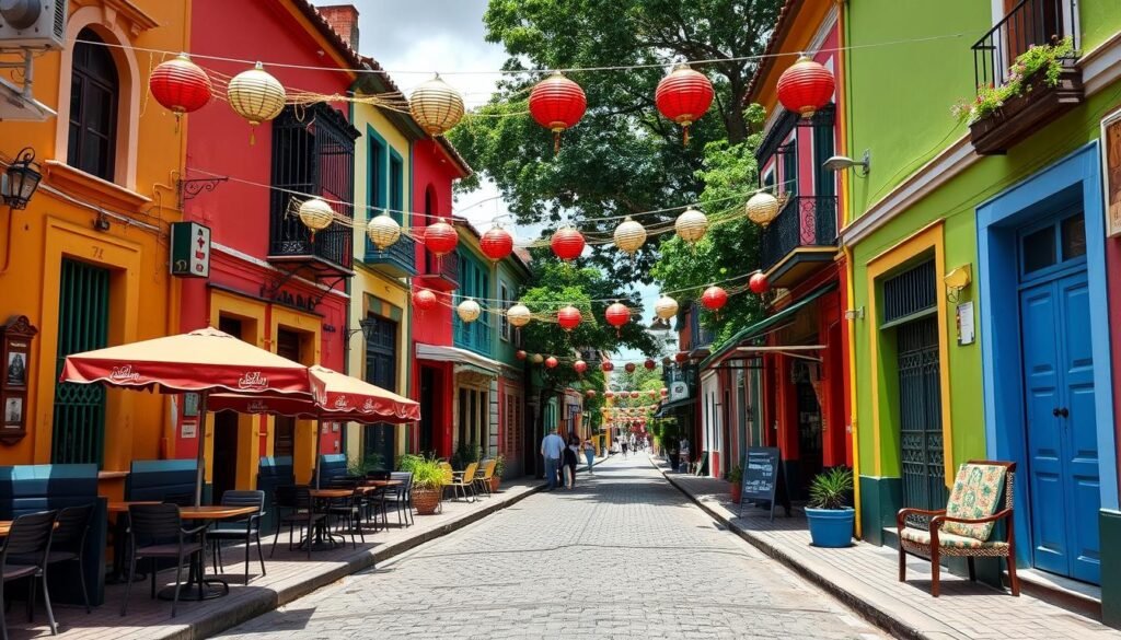 Rua tradicional do Bixiga, um dos bairros antigos de São Paulo com forte influência italiana Rua tradicional do Bixiga, um dos bairros antigos de São Paulo com forte influência italiana