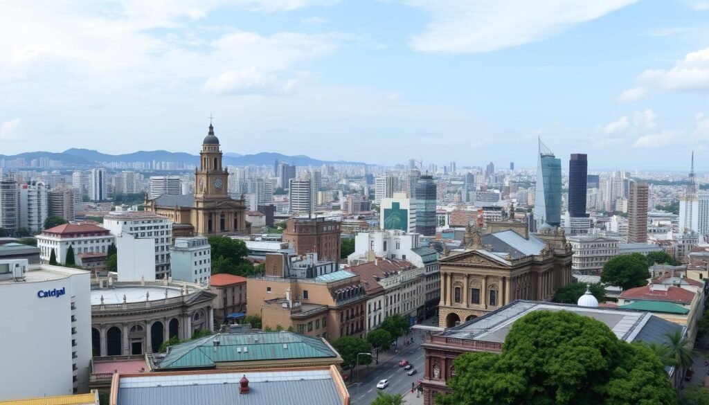 Vista do centro histórico de São Paulo próximo ao Mercadão Vista do centro histórico de São Paulo próximo ao Mercadão