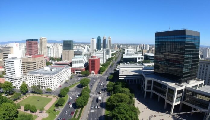 Vista panorâmica da cidade de São Paulo destacando a Avenida Paulista e seus principais pontos turísticos gratuitos